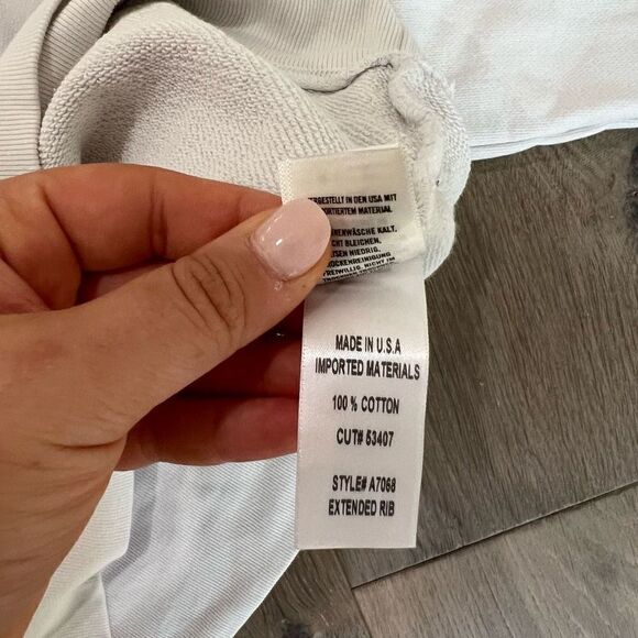 AGOLDE Extended Rib Balloon Sleeve Turtleneck Cream Sweatshirt Women's Size XS - Picture 8 of 9